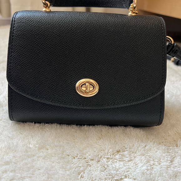 Coach Handbags - Coach Black Crossbody Bag with Gold Details